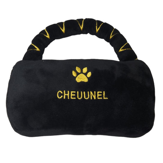 Black and Gold Cheuunel Bag Plush Toy