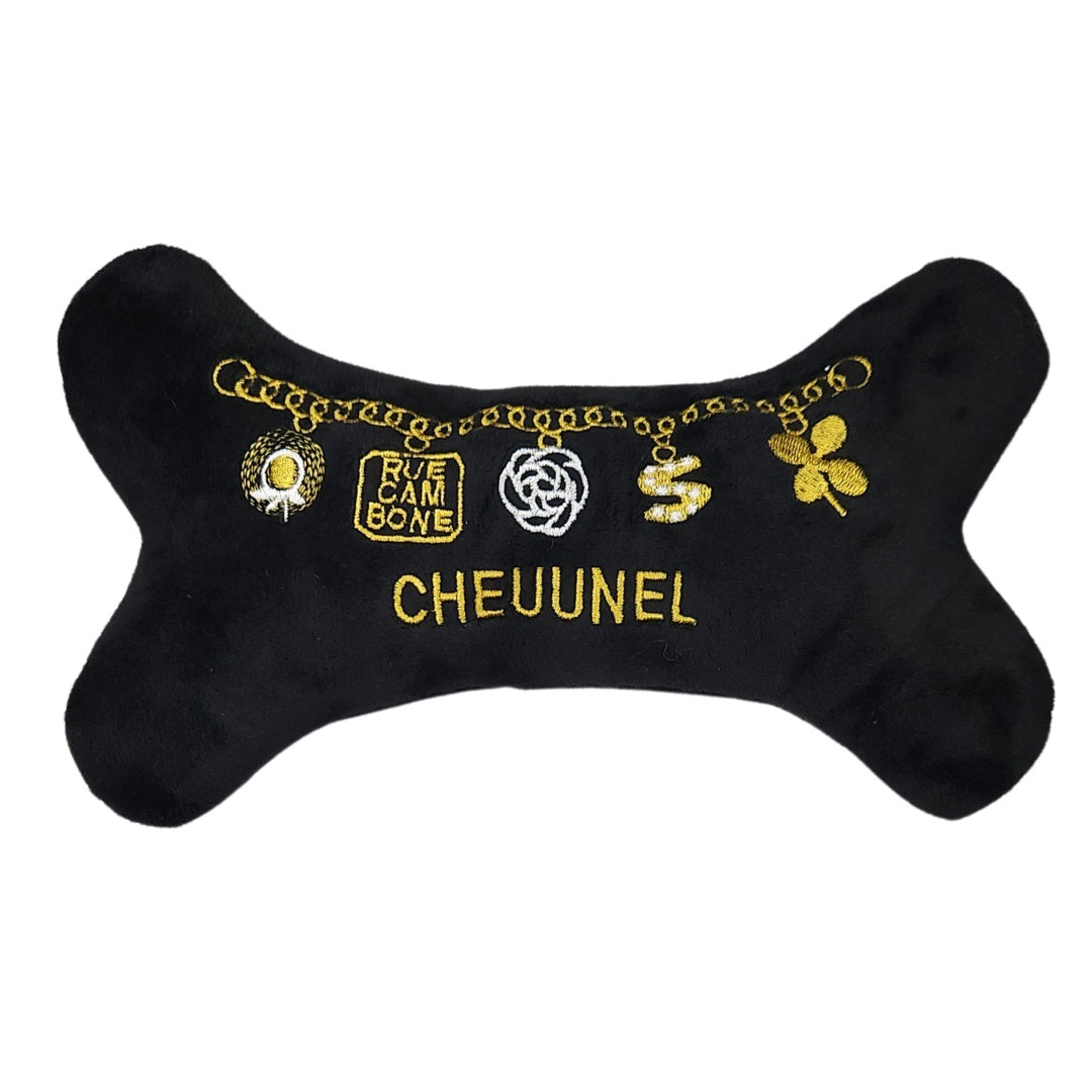 Black Cheuunel Dog Bone Plush Toy