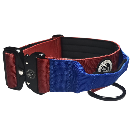 2'' Heavy Duty Tactical Collar - Two-tone red and blue